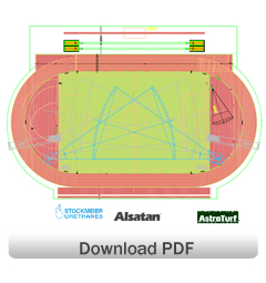 sketch of a standard athletics track alsatan