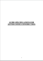 Guide Specifications For Tennis Court Construction
